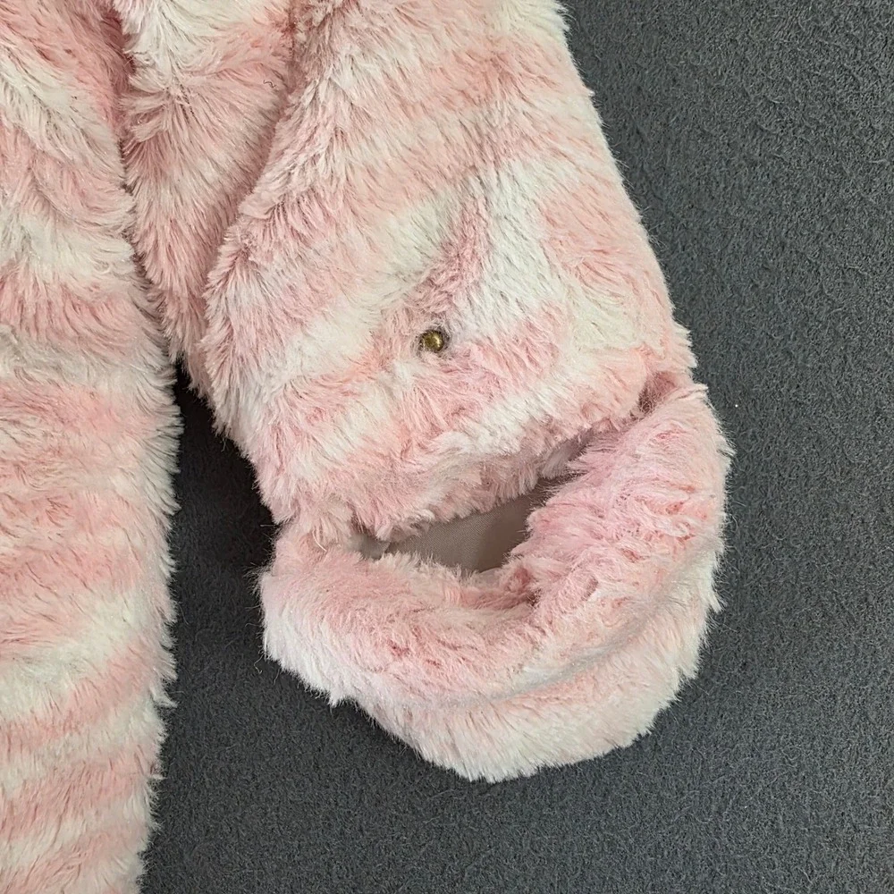 Carters Baby Girls Pink White Zebra Fleece Hooded Pram Snowsuit 6-9 Months